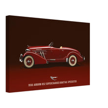 Load image into Gallery viewer, 1936 Auburn 852 Supercharged Boattail Speedster Small Canvas