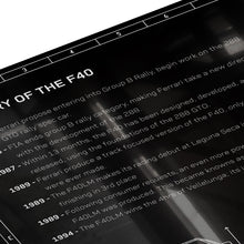 Load image into Gallery viewer, Ferrari F40 Aluminium Blueprint Wall Art