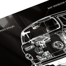 Load image into Gallery viewer, Volkswagen Type 2 Aluminium Blueprint Wall Art
