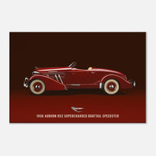 Load image into Gallery viewer, 1936 Auburn 852 Supercharged Boattail Speedster Small Canvas
