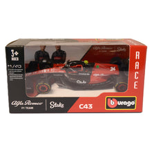 Load image into Gallery viewer, F1 Alfa Romeo C43 #24 Zhou Guanyu - 1:43 Scale Model
