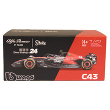 Load image into Gallery viewer, F1 Alfa Romeo C43 #24 Zhou Guanyu - 1:43 Scale Model with Helmet
