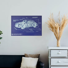 Load image into Gallery viewer, Jaguar Mark 2 Aluminium Blueprint Wall Art
