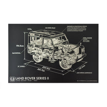 Load image into Gallery viewer, Land Rover Series 2 Aluminium Blueprint Wall Art

