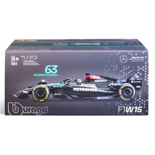 Load image into Gallery viewer, F1 Mercedes W15 George Russell - 1:43 Scale Model with Helmet
