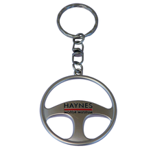 Load image into Gallery viewer, Steering Wheel Keyring - Haynes Motor Museum Logo
