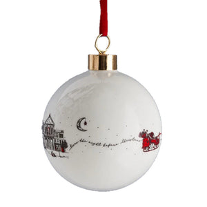 Santa Sleigh Fine Bone China Bauble