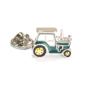 Green and Gold Tractor Lapel Pin Badge