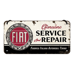 Hanging Tin Sign - Fiat Service & Repair