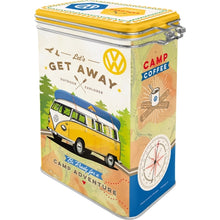 Load image into Gallery viewer, Clip Top Tin box - VW Let&#39;s Get Away!
