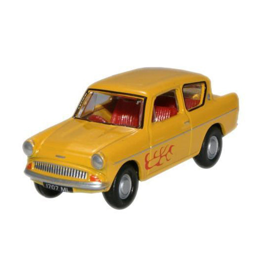Ford Anglia Yellow 1:76 Scale
