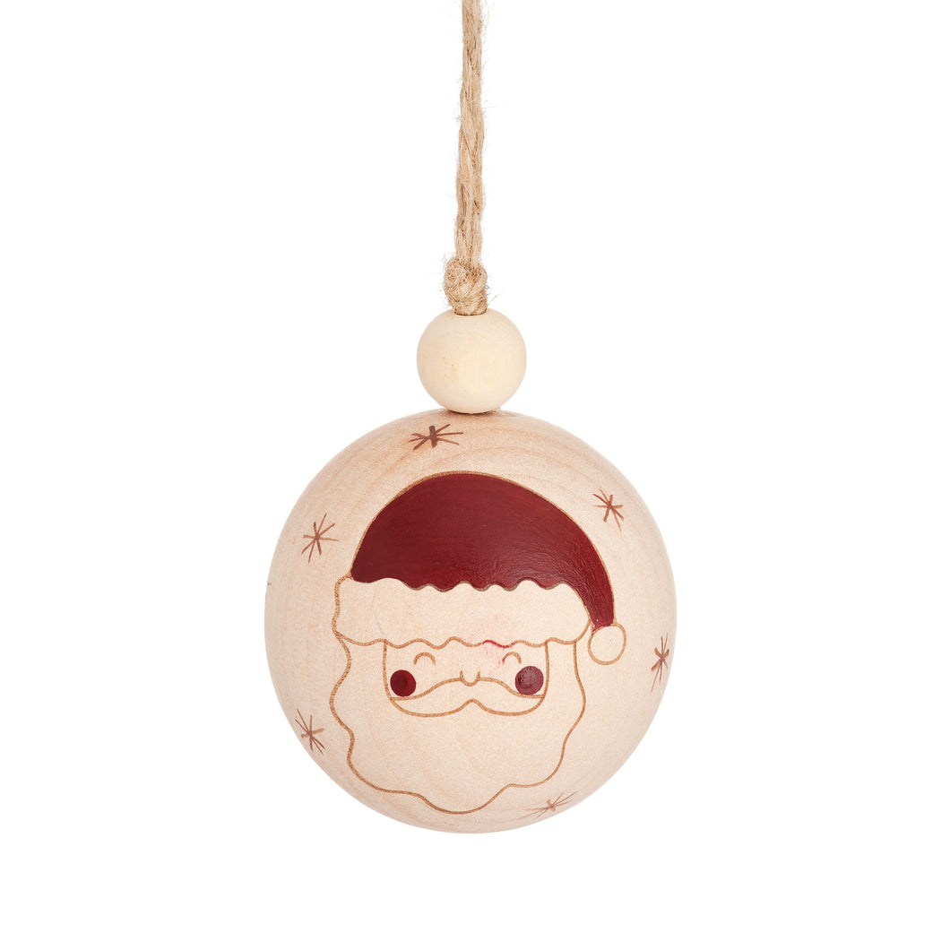 Father Christmas Wooden Bauble