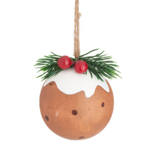 Christmas Pudding Wooden Bauble