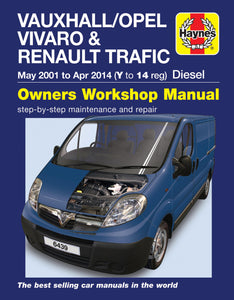 Vauxhall/Opel Vivaro & Renault Trafic Diesel May 01 to Apr 14 (Y to 14 reg) Haynes Repair Manual