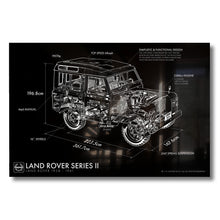 Load image into Gallery viewer, Land Rover Series 2 Aluminium Blueprint Wall Art
