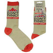 Load image into Gallery viewer, Dad&#39;s Army Don&#39;t Panic Socks
