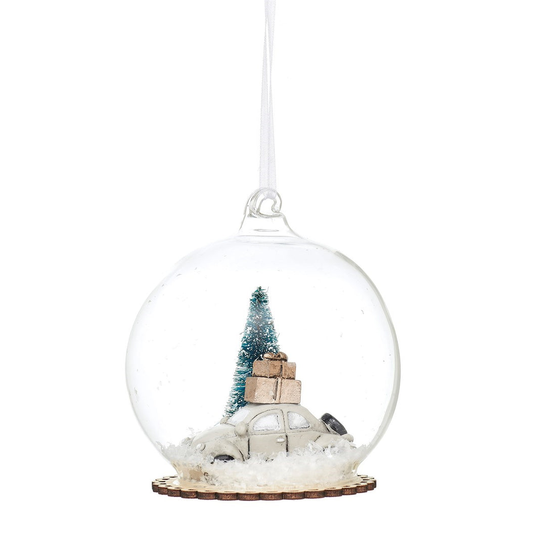 Snowy White Car Bauble